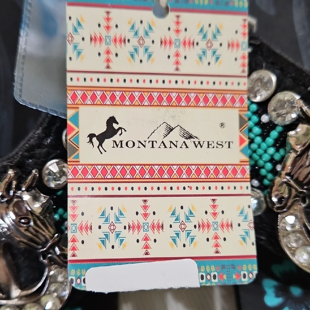 Montana West Black and Turquoise Beaded Sandals - Picture 2 of 6